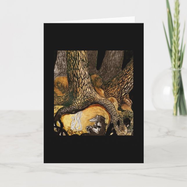 Schleppangel durch ein Lagerfeuer Karte (Vorderseite)