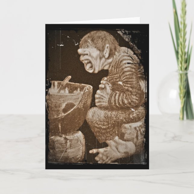 Schleppangel mit riesigem großem Kessel Karte (Vorderseite)