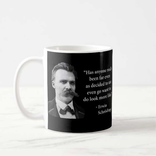 Schleppangel-Zitat Friedrich Nietzsche Tasse (Links)