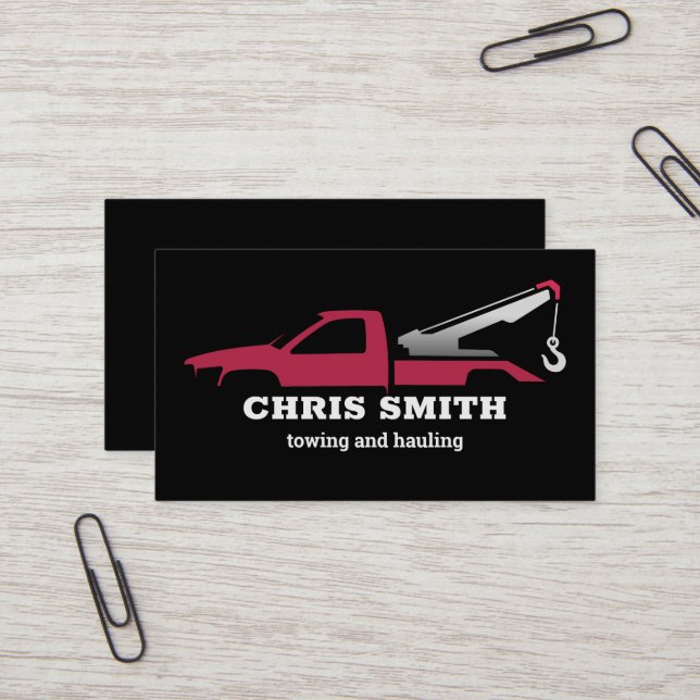Schleppdienst Visitenkarte (Vorderseite/Rückseite Beispiel)