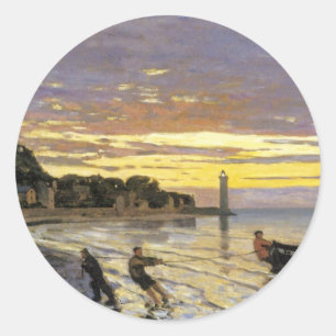 Schleppen eines Bootes, Honfleur Runder Aufkleber