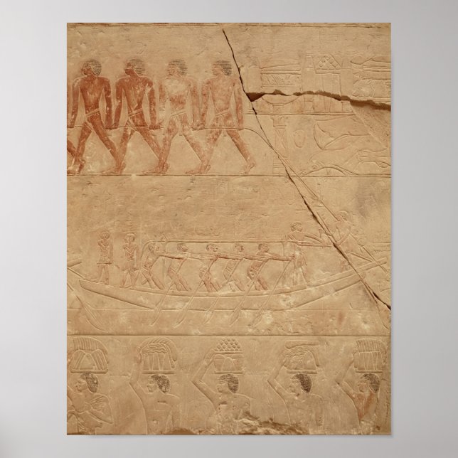 Schleppen eines Bootes von der Mastaba Mereruka Poster (Vorne)