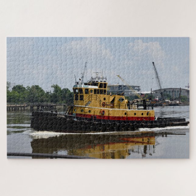 Schlepper am Fluss Puzzle (Horizontal)