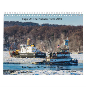Schlepper auf der Eis-Jahreszeit des Hudsons 2019 Kalender