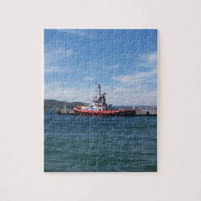 Schlepper im Hafen Puzzle (Vertikal)