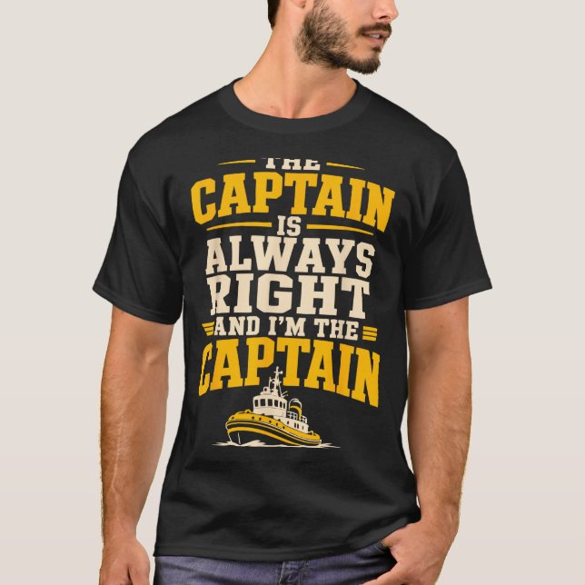Schlepperkapitän lustiger Bootsfahrer  T-Shirt (Vorderseite)