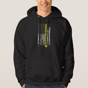 Schleppfahrer dünne gelbe Linie USA Flaggengesche Hoodie