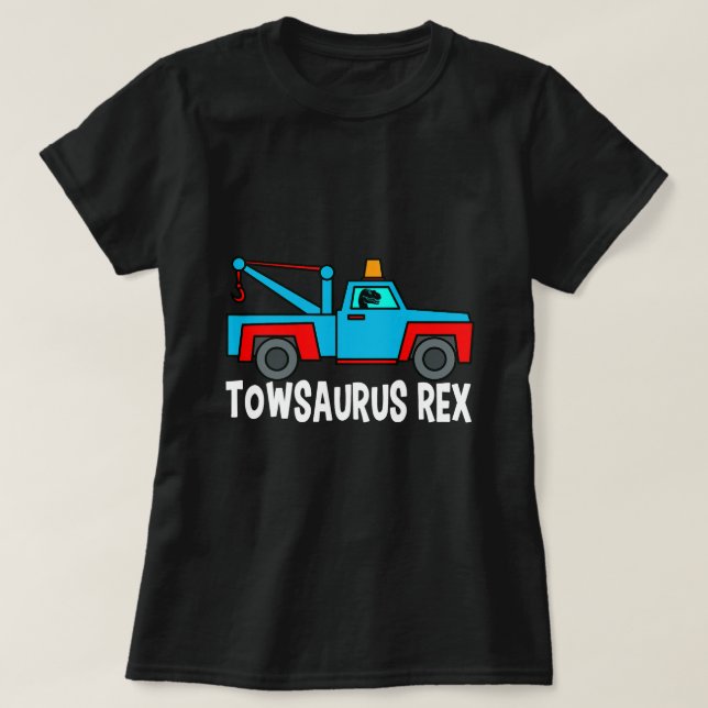 Schleppfahrer TRex Dinosaur Erholung Fahrzeug Wr T-Shirt (Design vorne)