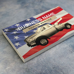 Schleppfirma Gold Tow Truck Patriotic Visitenkarte