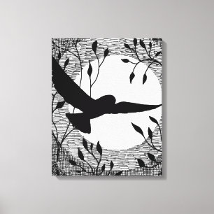 Schleppkahn und Mondkreuz Leinwanddruck