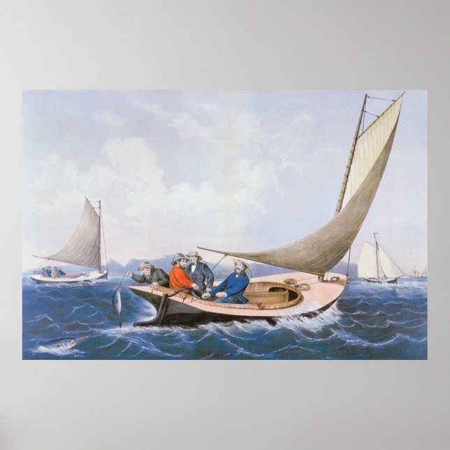 Schleppnetzfischerei vor der Küste Maines Poster (Vorne)