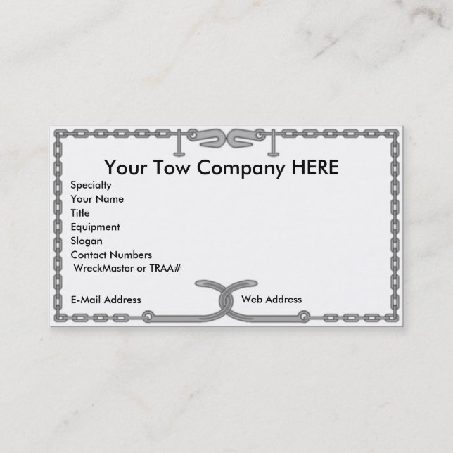 Schleppseil-KettenVisitenkarte Visitenkarte (Vorderseite)