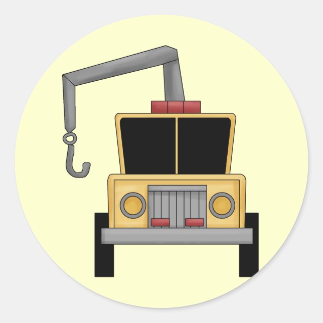 Schleppwagen Runder Aufkleber (Vorderseite)