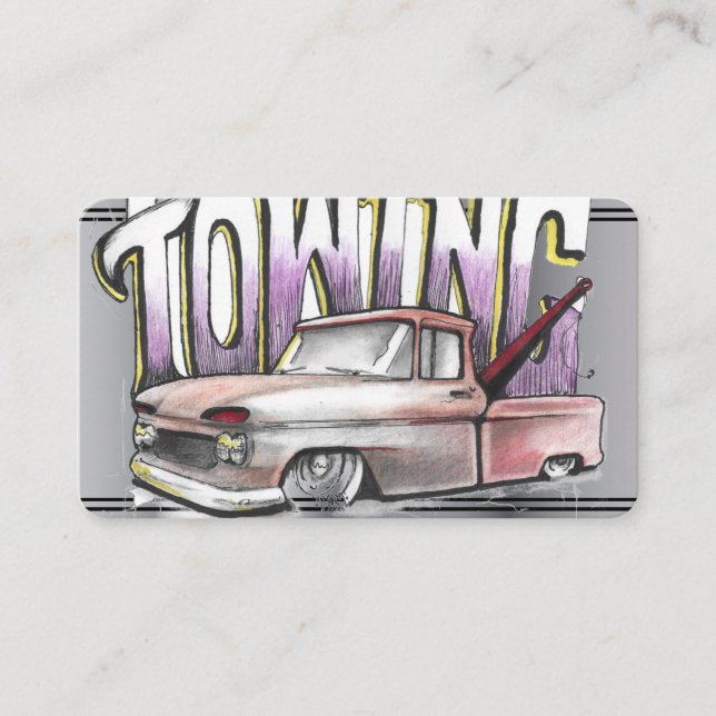 Schleppwagen zeichnend Auto-Visitenkarte Visitenkarte (Vorderseite)