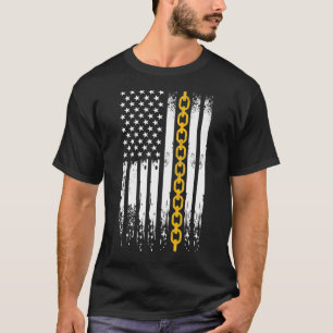 Schleppwagenfahrer US-Flaggenmarkierung dünn gelb T-Shirt