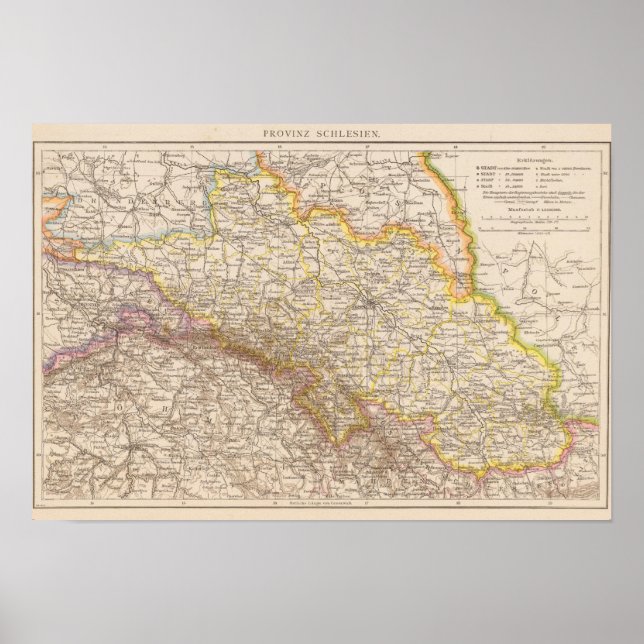 Schlesien Atlas Karte Poster (Vorne)