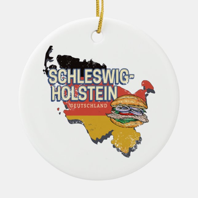 Schleswig-Holstein Deutschland Bundesstaatlicher S Keramik Ornament (Vorne)