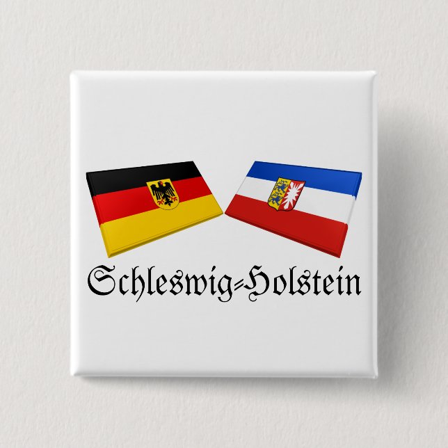 Schleswig-Holstein, Deutschland Flaggen-Fliesen Button (Vorderseite)