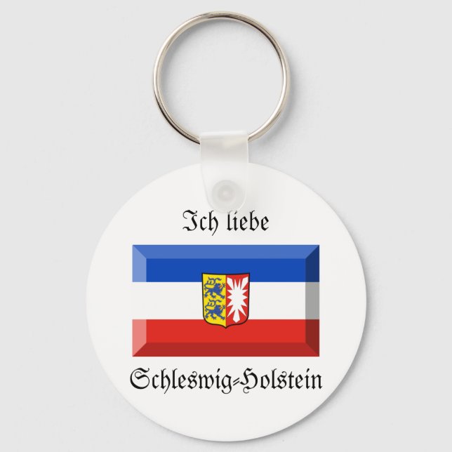 Schleswig-Holstein Flag Gem Schlüsselanhänger (Vorderseite)