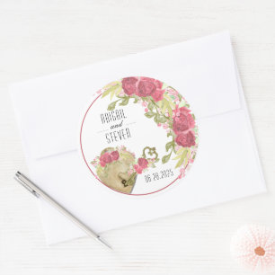 Schleuse & Key-Round-Wedding-Sticker Runder Aufkleber