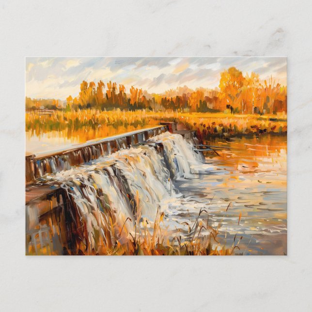 Schleusenwasserfall im Herbst Feiertagspostkarte (Vorderseite)