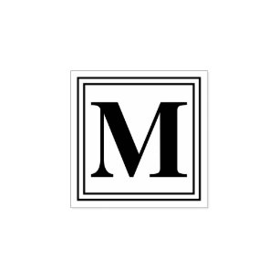 Schlicht Basic Monogram Initial Gummistempel