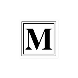 Schlicht Basic Monogram Initial Gummistempel