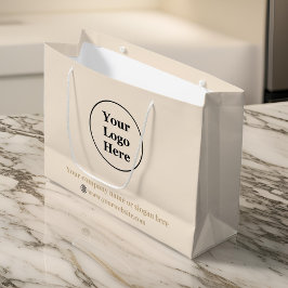 schlicht beige-minimalistisch große geschenktüte
