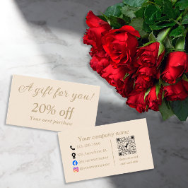 schlicht beige-minimalistisch rabattkarte