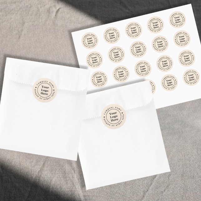schlicht beige-minimalistisch runder aufkleber (Von Creator hochgeladen)