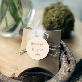 schlicht beige minimalistisch Vielen Dank Runder Aufkleber