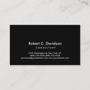 Schlicht Black Modern Consulting Business Card Visitenkarte