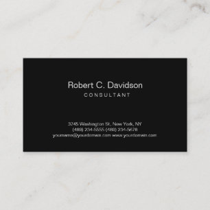 Schlicht Black Modern Consulting Business Card Visitenkarte