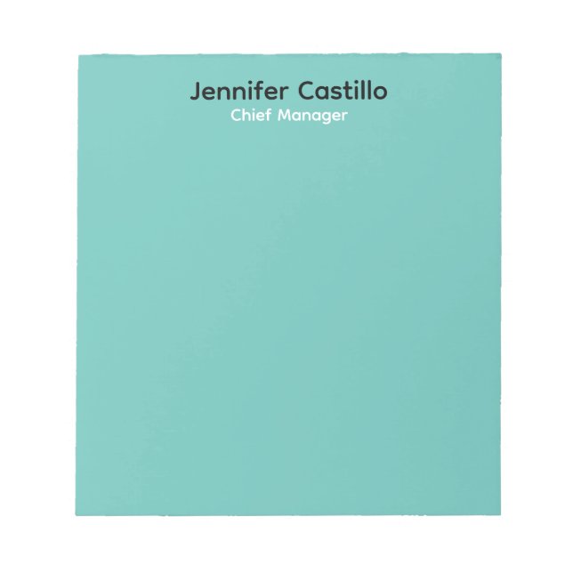 Schlicht Blau Schwarz-weiß Minimalistisch Notizblock (Vorderseite)