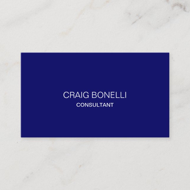 Schlicht Blue Beruflich Business Card Visitenkarte (Vorderseite)
