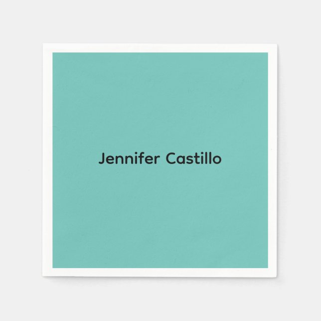 Schlicht Blue Black Minimalistisch Modern Serviette (Vorderseite)