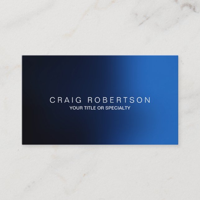Schlicht Blue Business Card Visitenkarte (Vorderseite)