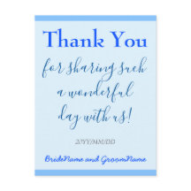 Schlicht, Blue "Danke" Postkarte