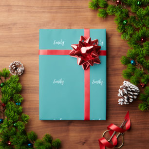 Schlicht Blue Green Modern Minimalistisch Geschenkpapier