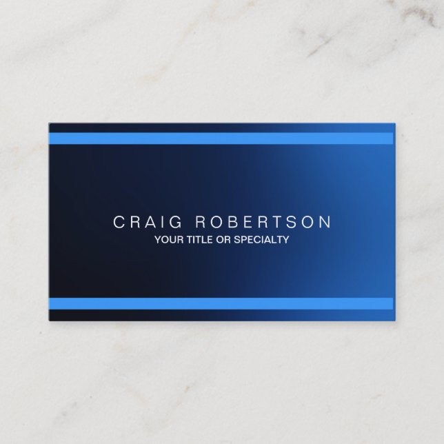 Schlicht Blue Modern Business Card Visitenkarte (Vorderseite)