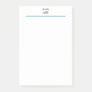 Schlicht Blue Schwarz-weiße Minimalistische Kallig Post-it Klebezettel