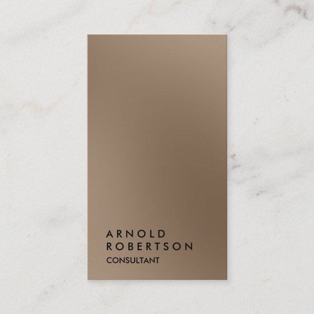 Schlicht Browny Modern Consultant Business Card Visitenkarte (Vorderseite)