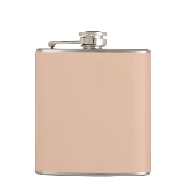 Schlicht Cashmere beige in fester Farbe Flachmann (Vorderseite)