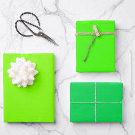 Schlicht Chartreuse Harlequin Green Shades 3 Tones Geschenkpapier Set