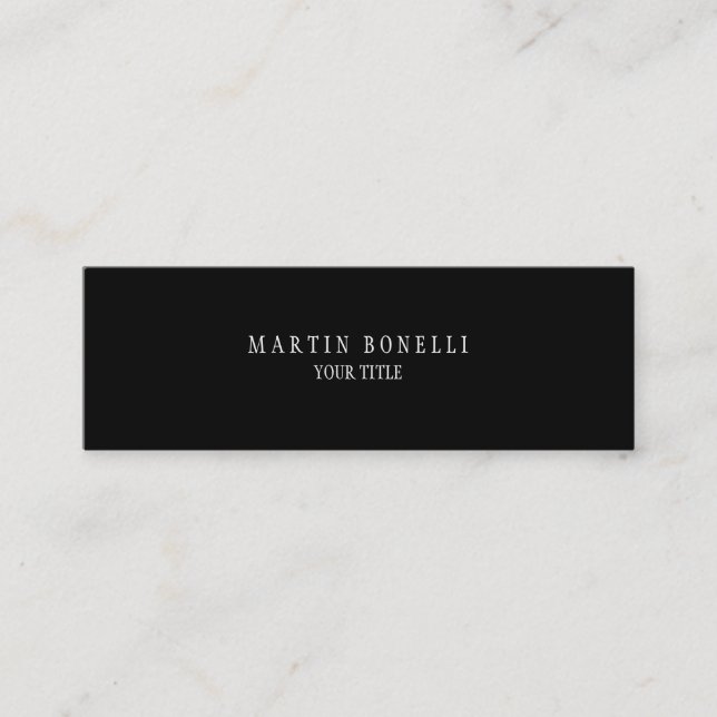 Schlicht Einfach Beruflich Schwarz-weiß Mini Visitenkarte (Vorderseite)