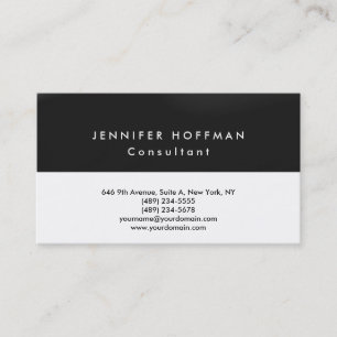 Schlicht Einfach Grau Schwarz-weiß Beruflich Visitenkarte