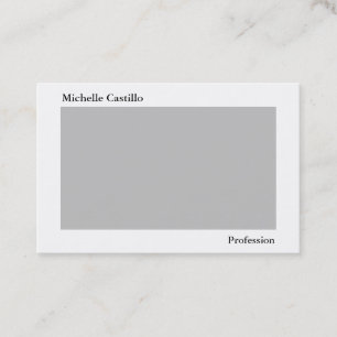 Schlicht Einfache Elegante Grau Weiß Minimalistisc Visitenkarte