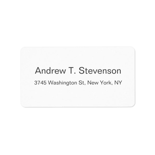 Schlicht Einfache Elegante Modernes Minimalistisch Adressaufkleber (Vorne)