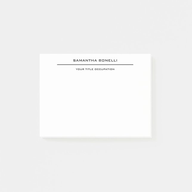 Schlicht Elegant Attraktiv Minimalistisch Post-it Klebezettel (Vorderseite)