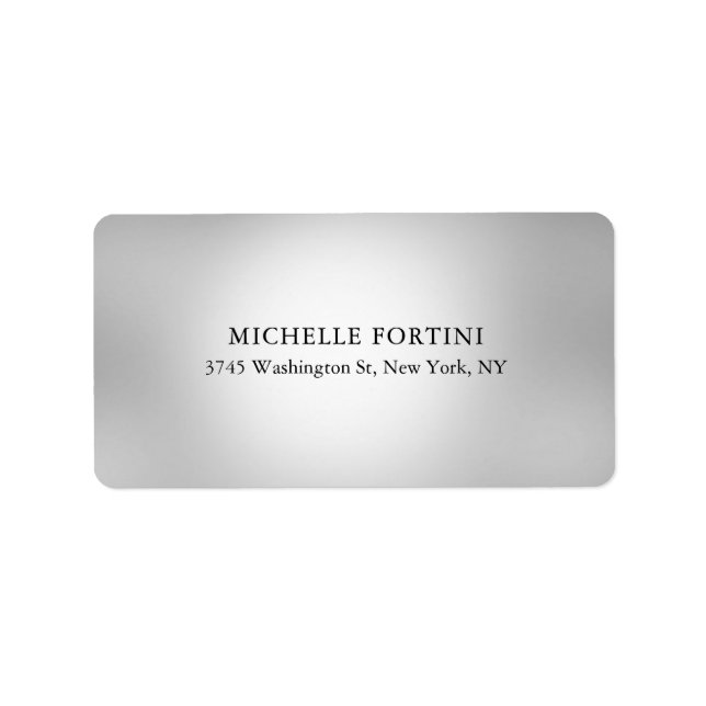 Schlicht Elegant Classical Simple Modern Gray Adressaufkleber (Vorne)
